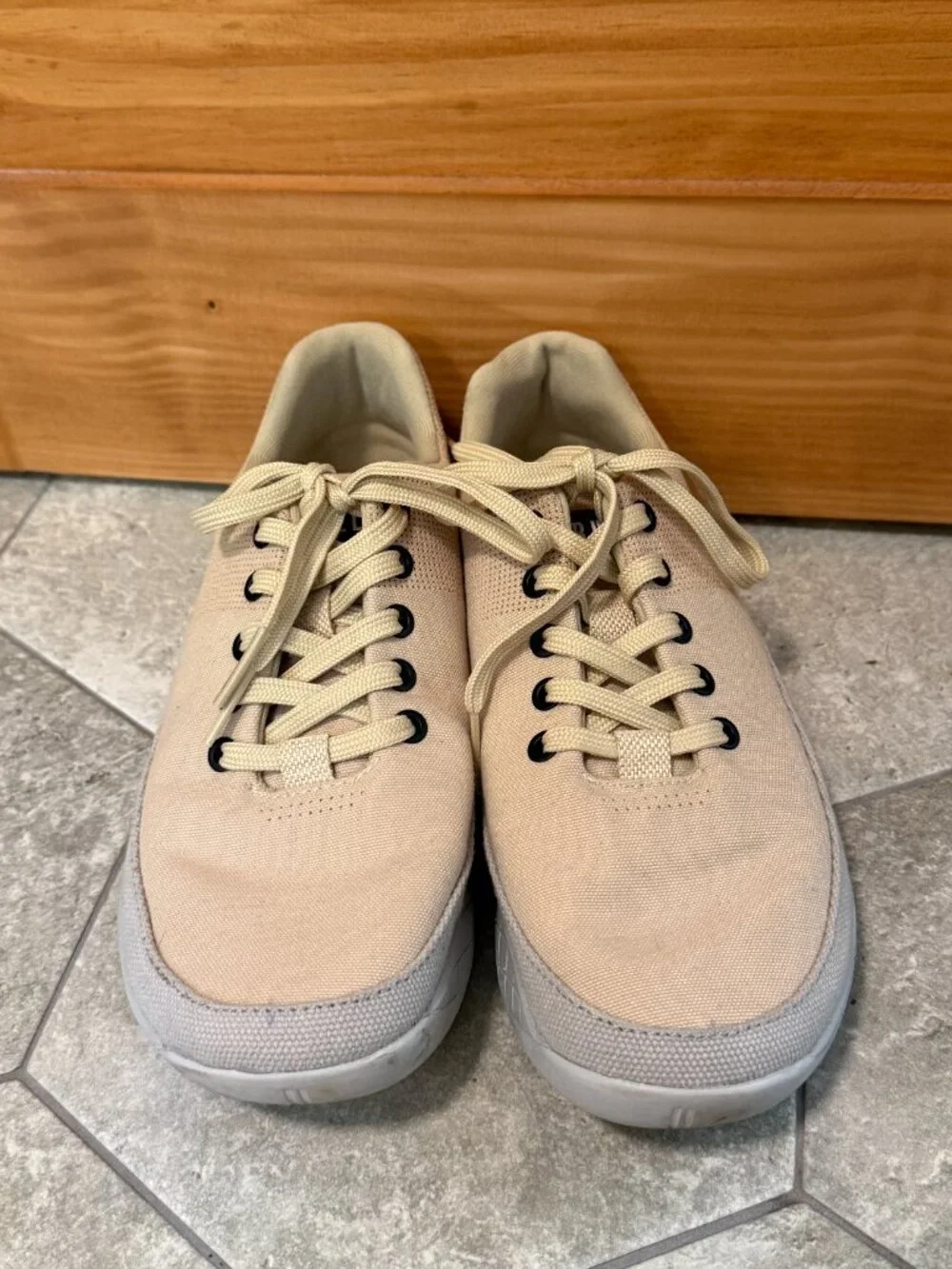 NOBULL Canvas Sand Neutral Trainer Athletic Gym Shoes Women's size 9